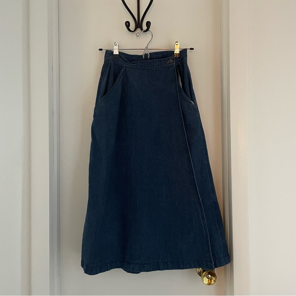 Vintage denim wrap skirt